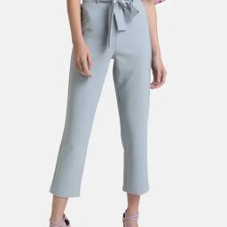 Kazo Blue Relaxed Fit Elasticated Crop Pants-picture-13