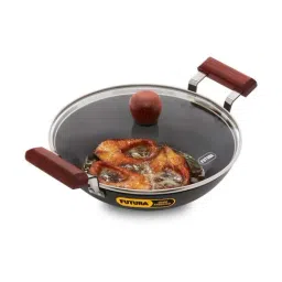 Hawkins Black & Transparent Hard Anodised 26.1 cm Non-Toxic Kadai With Lid (2.5 L) - Set of 1-picture-16