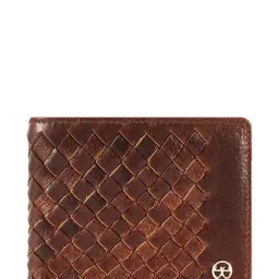 Eske Brown Woven Leather Bi-Fold Wallet for Men-picture-10