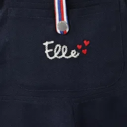 ELLE Girls Blue Pure Cotton Solid Jumpsuit image 3