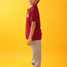 Anthrilo Boys Maroon & Grey Cotton Regular Fit Joggers Set image 3