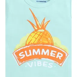 Bumzee Kids Mint Green & Peach Printed T-Shirt (Pack Of 2) image 5