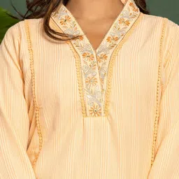 AUTUMN LANE ITI Coral Cotton Kurta Pant Set image 5