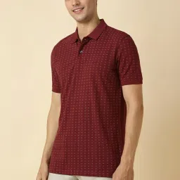 Allen Solly Red Cotton Regular Fit Printed Polo T-Shirt image 3
