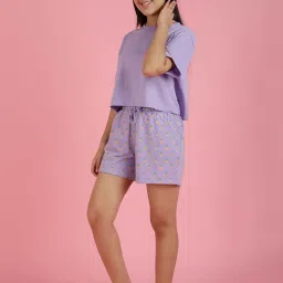 Lil Tomatoes Kids Purple Printed Top Set image 3