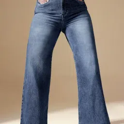 Miss Chase A+ Blue Denim Solid High Rise Jeans-picture-37