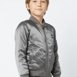 GAS Kids Grey Regular Fit Full Sleeves Jacket image 3