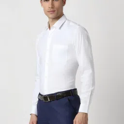 Peter England White Regular Fit Texture Shirt image 3