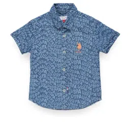 U.S. Polo Assn. Kids Blue Printed Shirt-image-5