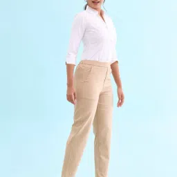 Go Colors! Beige Mid Rise Formal Trousers image 3
