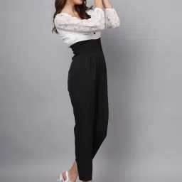 Eavan White & White Self Design Jumpsuit image 3