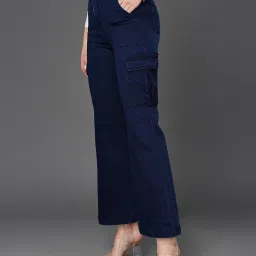 Miss Chase Dark Blue Denim Relaxed Fit High Rise Jeans image 3