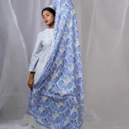 Chidiyaa White Pure Cotton Duppatta-picture-15