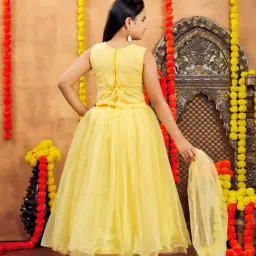 Aarika Girls Yellow Embroidered Lehenga Choli Set image 2