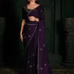 Saree Mall Purple Silk Embellished Saree With Unstitched Blouse-picture-19