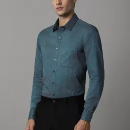 Louis Philippe Green Cotton Slim Fit Printed Shirt image 3