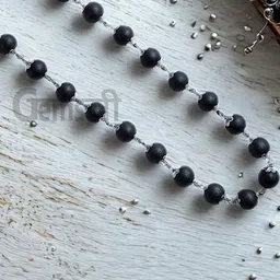 VIBESLE Unisex Silver Karungali Malai Handcrafted Necklace image 2