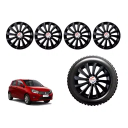 Auto Pearl T3B11_R Press Type Car Wheel Cover with Retention Ring 35.56 cm (14 Inch) Glossy Black for Maruti Celerio Green VXI (Set of 4)-picture-29