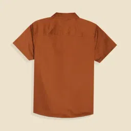 Allen Solly Boys Brown Solid Shirt image 2