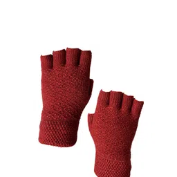 Moda Rapido Women Patterned Finger Cut Fingerless Gloves-picture-38