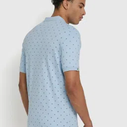 Ben Sherman Blue Buttoned Placket All Over Printed Regular Fit Polo T-Shirt image 2
