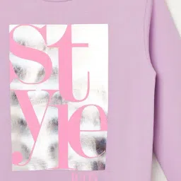 Fame Forever By Lifestyle Lilac Regular Fit Printed Sweatshirt image 3