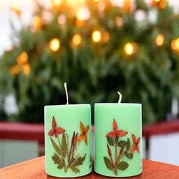 Natriel Green 2 Pieces Pillar Candle-picture-39