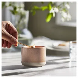 ikea lugnare Scented candle in ceramic jar, Jasmine/pink, 25 hr image 4