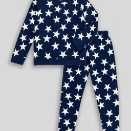unicorns Unicorn Full Sleeves All Over Stars Printed Tee With Coordinating Pyjama - Blue-picture-18