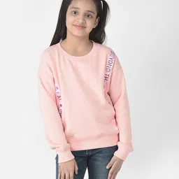 CRIMSOUNE CLUB Full Sleeves Side Tape Eat Play Love Text Detailed Sweatshirt - Pink-picture-19
