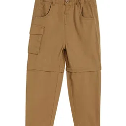 MINI KLUB Cotton Pockets Detailed Solid Pant - Brown-picture-10