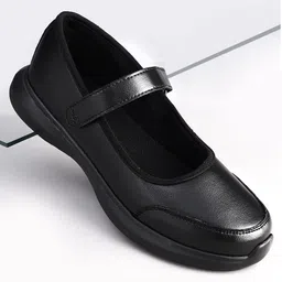 Pine Kids Velcro Closure Solid Color School Shoes - Black-picture-27