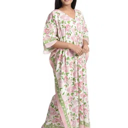 Fabric Venue Floral Print Cold-Shoulder Kaftan Maxi Dress image 4