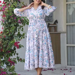 M&H Easy Women Floral Printed Fit & Flare Dress image 3