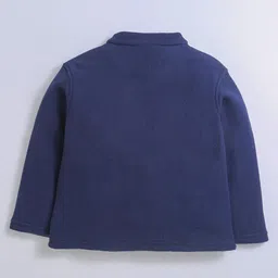 Nino Bambino Fleece Knit Full Sleeves Solid Sweatshirt - Blue image 3