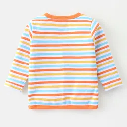 Babyhug 100% Cotton Knit Full Sleeves Antibacterial Vests Stripes & Tiger Print Pack of 3 - Multicolour image 3