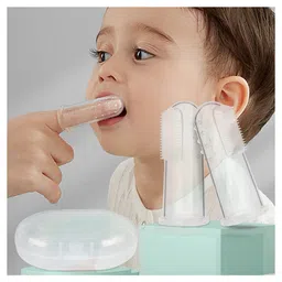 INPOUT Pack of 2 silicon Finger Toothbrushes(Color may vary) image 3