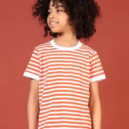 V-Mart Boys Striped Round Neck Cotton Lycra T-shirt-picture-17