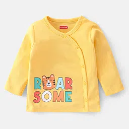 Babyhug 100% Cotton Knit Full Sleeves Antibacterial Vests Stripes & Tiger Print Pack of 3 - Multicolour image 4