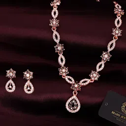 Anouk Rose Gold-Plated Stone-Studded Jewellery Set image 2