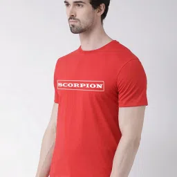 Friskers Red Cotton Slim Fit Printed T-Shirt image 3