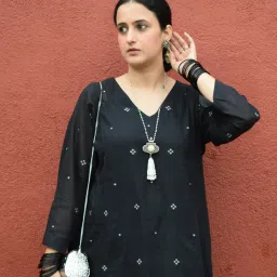 House of Moxa Black Jamdani Phiran image 3