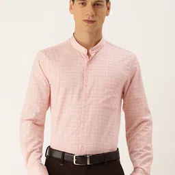 Peter England Slim Fit Grid Tattersall Checked Formal Shirt-picture-39