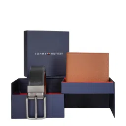 TOMMY HILFIGER Sinop Black & Tan Casual Leather Wallet With Belt For Men image 3