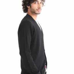Rare Rabbit Black Relaxed Fit Solid Sweater image 3