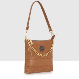 Esbeda Tan Textured Medium Shoulder Bag image 3