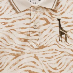 Blue Giraffe Boys Cream T-Shirt image 3