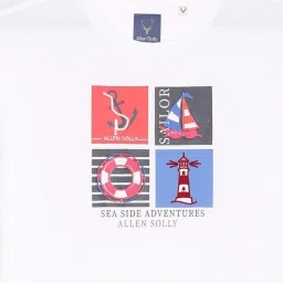 Allen Solly Kids White Printed Regular Fit T-Shirt image 3