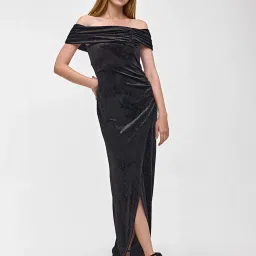 Cover Story Black Regular Fit Textured Dress image 3