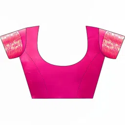 Satrani Pink Woven Saree With Unstitched Blouse image 3